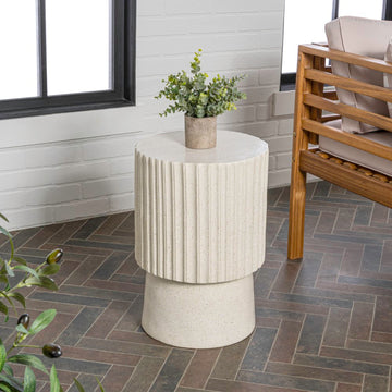 Louisa 19" Modern Art Deco Tambour Accent Table - JONATHAN Y